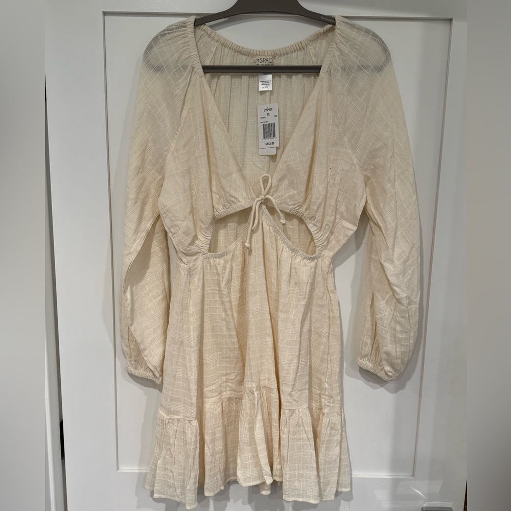 LSpace Feelin Fine Dress, Cream, Size XL